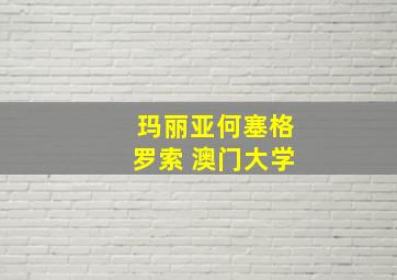 玛丽亚何塞格罗索 澳门大学